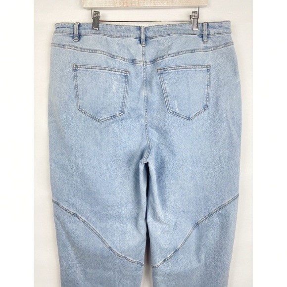 NWT Eloquii Plus Size Seam Detail Straight Leg Jeans, Light Wash - Size 20 - Picture 8 of 12